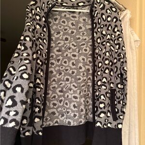 Rachel Zoe Black and Gray Patterned Cardigan